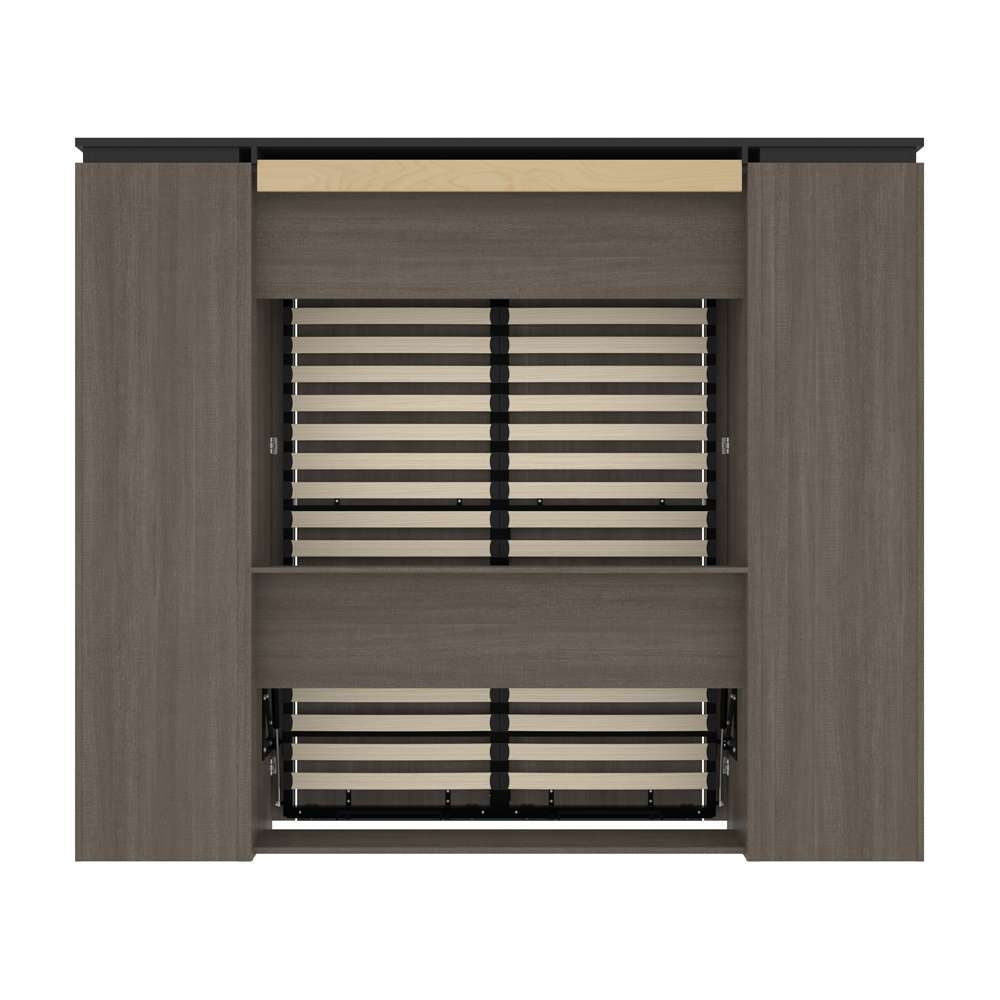 Bestar - Orion 98W Full Murphy Bed and 2 Storage Cabinets with Pull-Out Shelves (99W) in Bark Gray & Graphite - 116899-000047 veiw 4