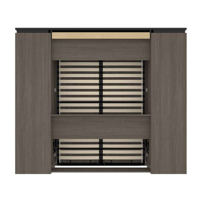Bestar - Orion 98W Full Murphy Bed and 2 Storage Cabinets with Pull-Out Shelves (99W) in Bark Gray & Graphite - 116899-000047 veiw 4