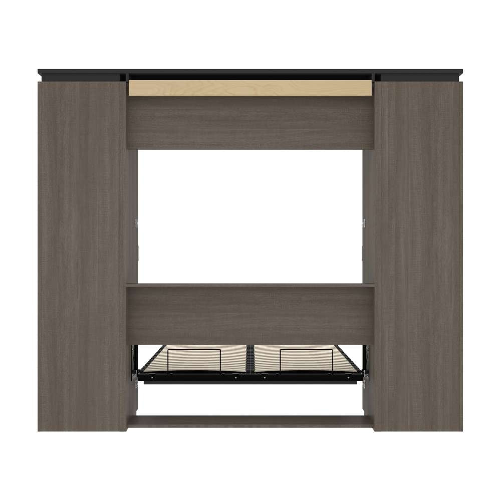 Bestar - Orion 98W Full Murphy Bed and 2 Storage Cabinets with Pull-Out Shelves (99W) in Bark Gray & Graphite - 116899-000047 veiw 10