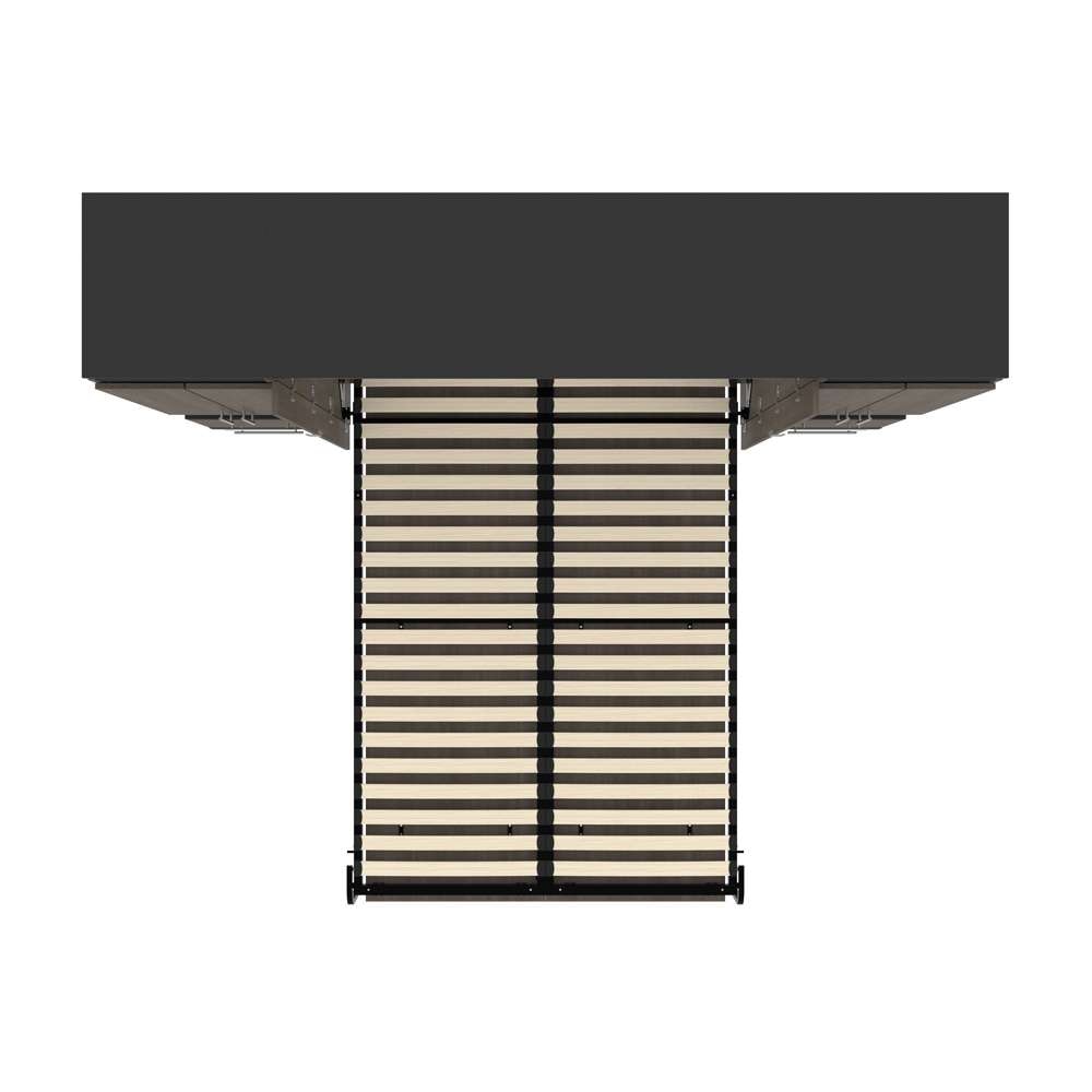 Bestar - Orion 98W Full Murphy Bed and 2 Storage Cabinets with Pull-Out Shelves (99W) in Bark Gray & Graphite - 116899-000047 veiw 11