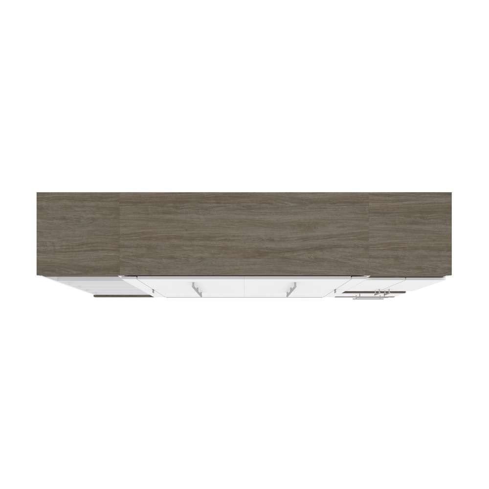 Bestar - Orion 98W Full Murphy Bed with Narrow Storage Solutions (99W) in White & Walnut Grey - 116861-000017 veiw 5