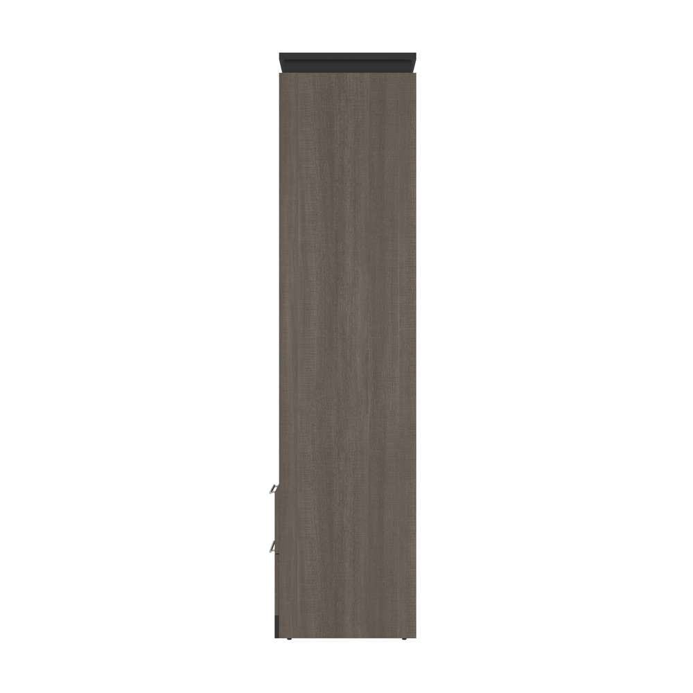 Bestar - Orion Full Murphy Bed and Shelving Unit with Drawers (89W) in Bark Gray & Graphite - 116893-000047 veiw 3