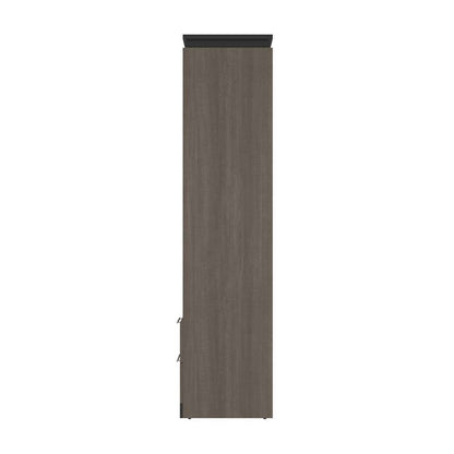 Bestar - Orion Full Murphy Bed and Shelving Unit with Drawers (89W) in Bark Gray & Graphite - 116893-000047 veiw 3