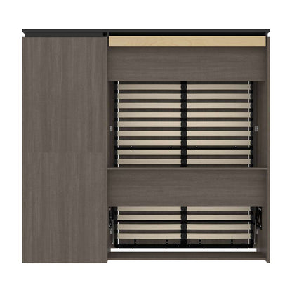 Bestar - Orion Full Murphy Bed and Shelving Unit with Drawers (89W) in Bark Gray & Graphite - 116893-000047 veiw 4
