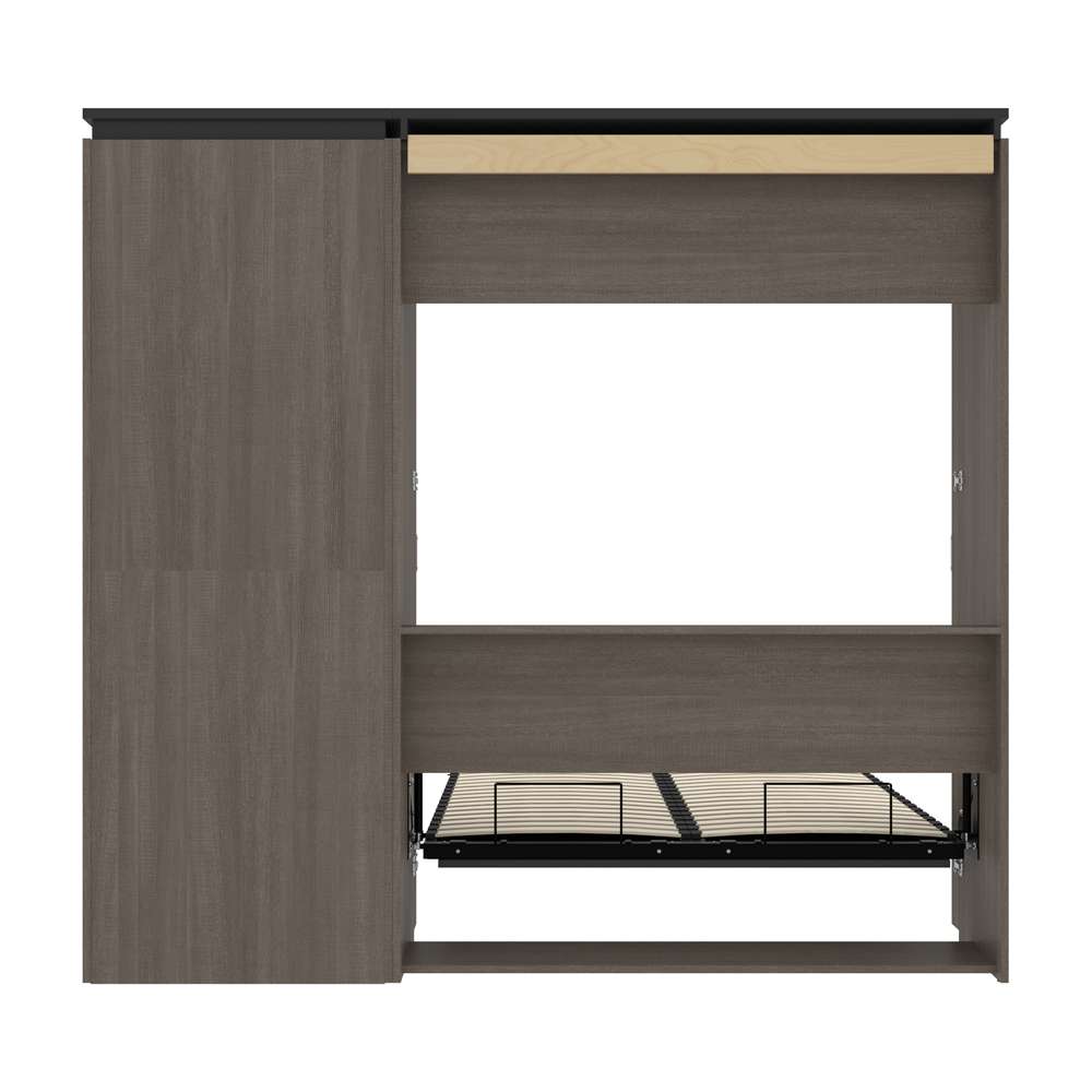 Bestar - Orion Full Murphy Bed and Shelving Unit with Drawers (89W) in Bark Gray & Graphite - 116893-000047 veiw 10