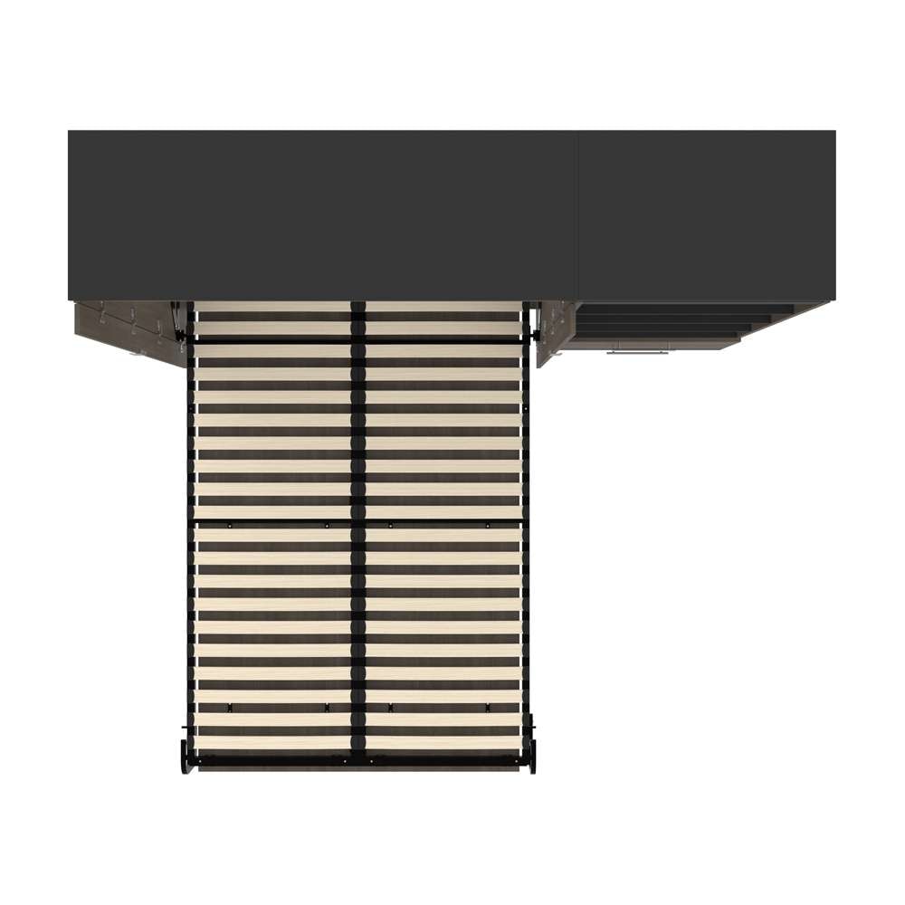 Bestar - Orion Full Murphy Bed and Shelving Unit with Drawers (89W) in Bark Gray & Graphite - 116893-000047 veiw 11