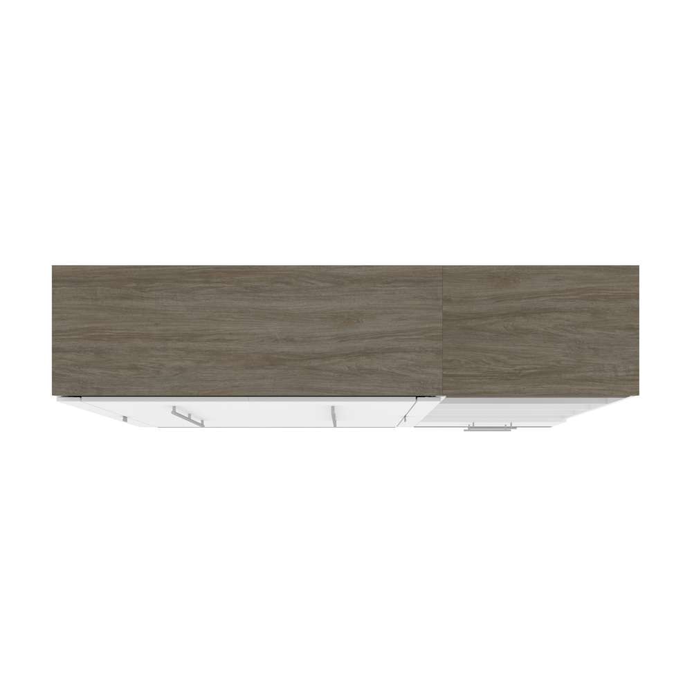 Bestar - Orion Full Murphy Bed and Shelving Unit with Drawers (89W) in White & Walnut Grey - 116893-000017 veiw 5