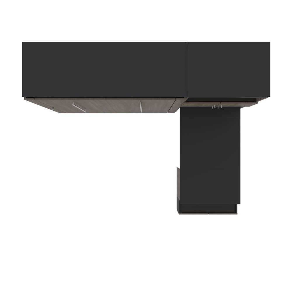Bestar - Orion Full Murphy Bed and Shelving Unit with Fold-Out Desk (89W) in Bark Gray & Graphite - 116865-000047 veiw 6
