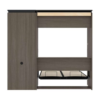 Bestar - Orion Full Murphy Bed and Shelving Unit with Fold-Out Desk (89W) in Bark Gray & Graphite - 116865-000047 veiw 11