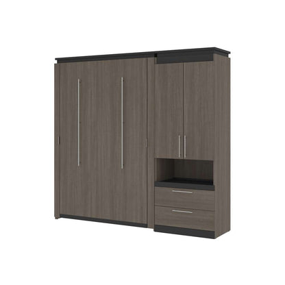 Bestar - Orion Full Murphy Bed and Storage Cabinet with Pull-Out Shelf (89W) in Bark Gray & Graphite - 116898-000047 veiw 1