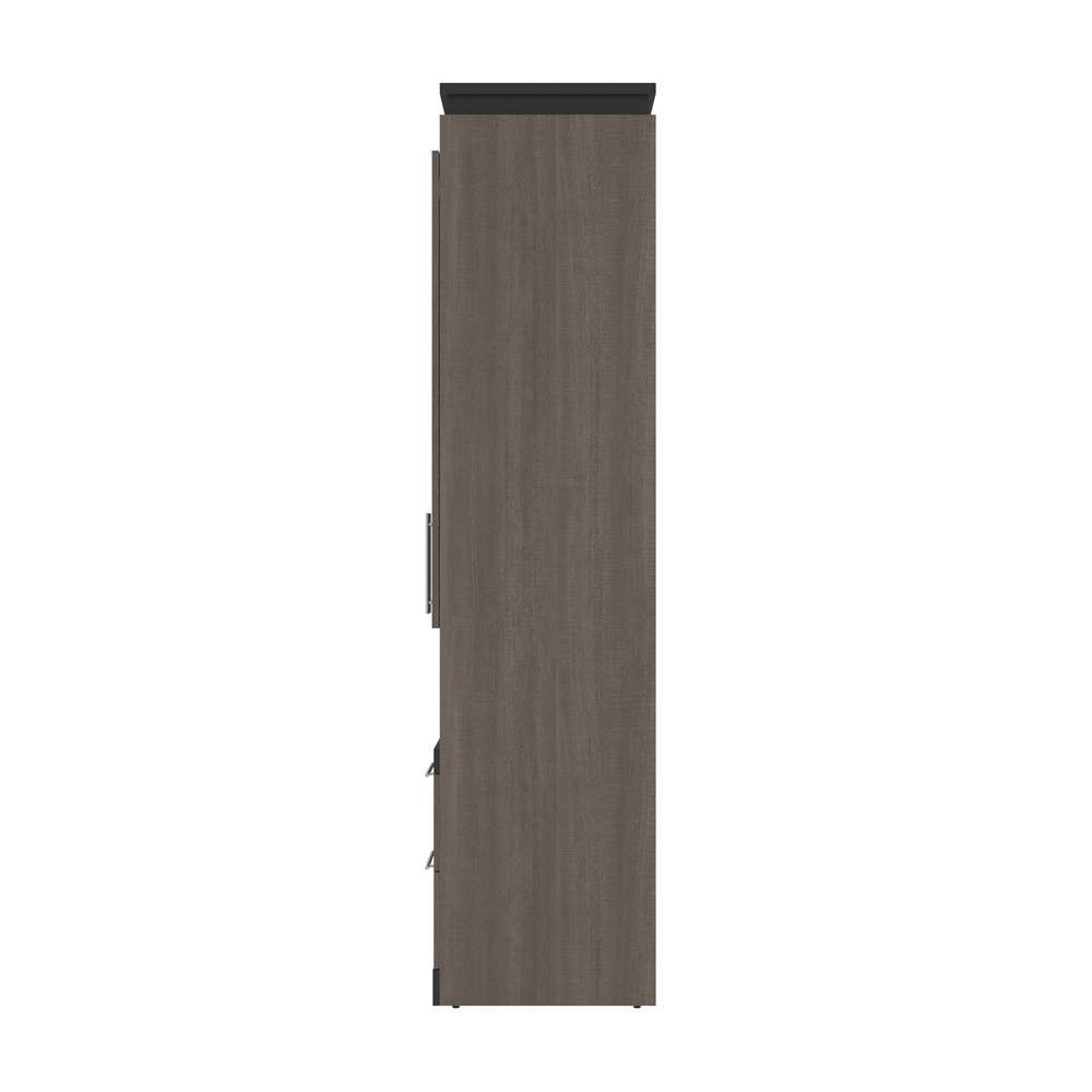 Bestar - Orion Full Murphy Bed and Storage Cabinet with Pull-Out Shelf (89W) in Bark Gray & Graphite - 116898-000047 veiw 3