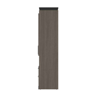 Bestar - Orion Full Murphy Bed and Storage Cabinet with Pull-Out Shelf (89W) in Bark Gray & Graphite - 116898-000047 veiw 3