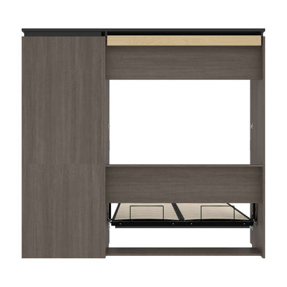 Bestar - Orion Full Murphy Bed and Storage Cabinet with Pull-Out Shelf (89W) in Bark Gray & Graphite - 116898-000047 veiw 10