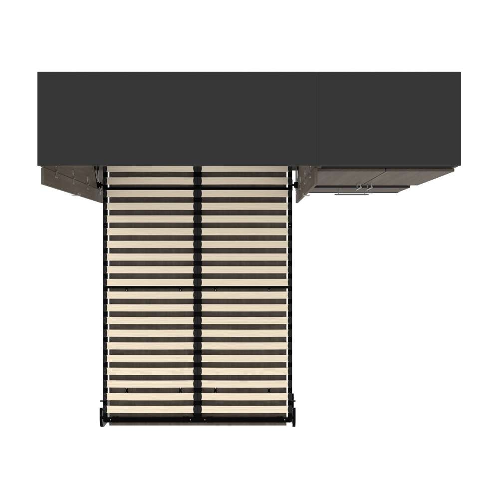 Bestar - Orion Full Murphy Bed and Storage Cabinet with Pull-Out Shelf (89W) in Bark Gray & Graphite - 116898-000047 veiw 11