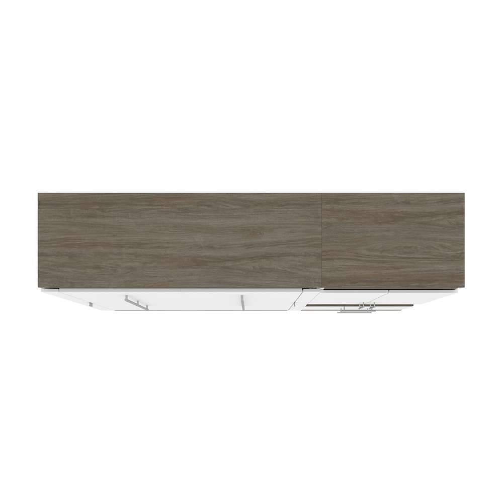 Bestar - Orion Full Murphy Bed and Storage Cabinet with Pull-Out Shelf (89W) in White & Walnut Grey - 116898-000017 veiw 5