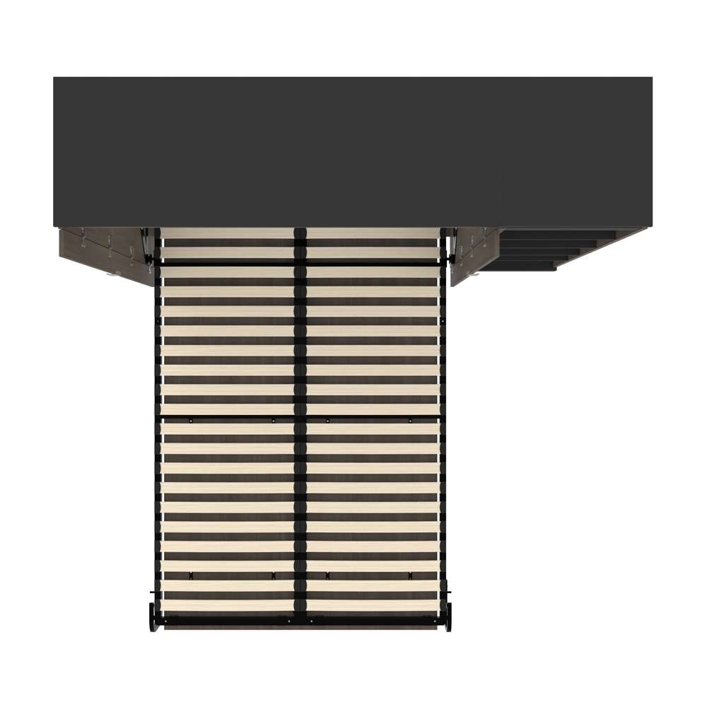 Bestar - Orion Full Murphy Bed with Narrow Shelving Unit (79W) in Bark Gray & Graphite - 116890-000047 veiw 11