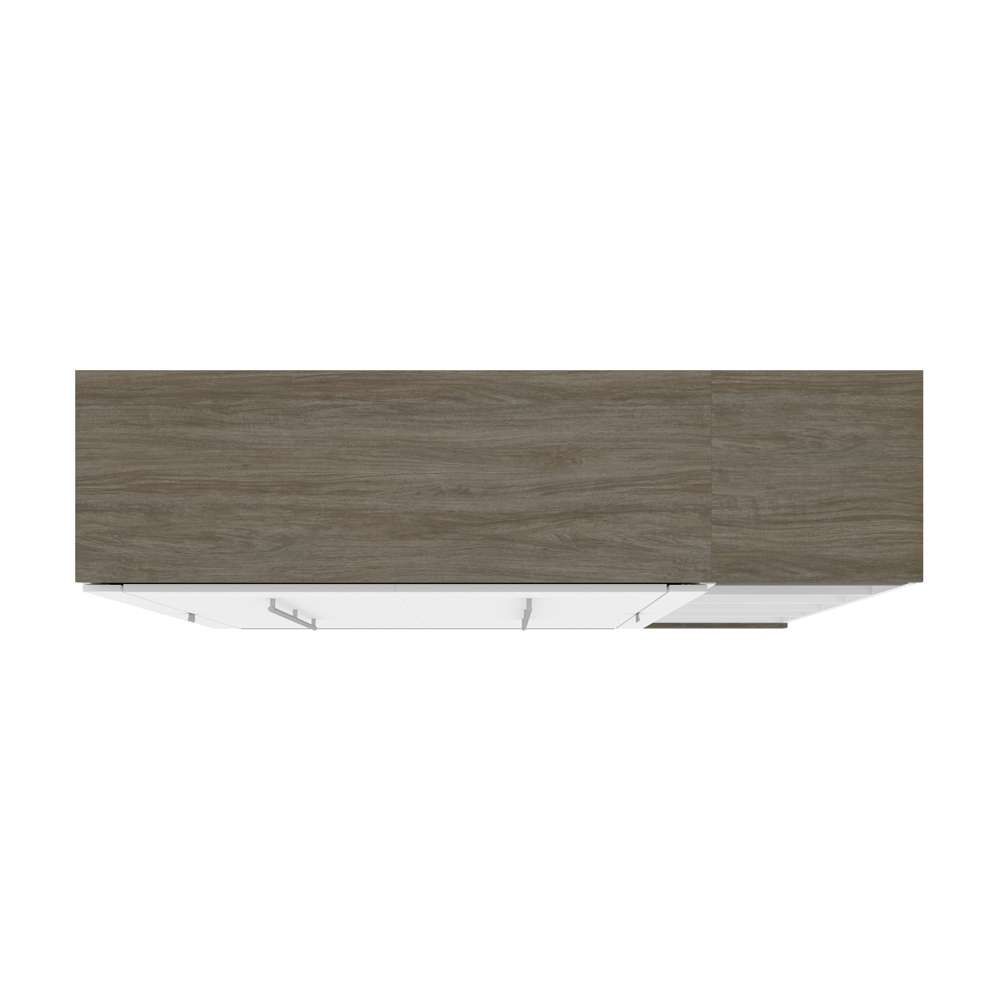 Bestar - Orion Full Murphy Bed with Narrow Shelving Unit (79W) in White & Walnut Grey - 116890-000017 veiw 5