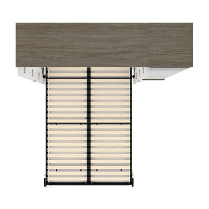 Bestar - Orion Full Murphy Bed with Narrow Shelving Unit (79W) in White & Walnut Grey - 116890-000017 veiw 11