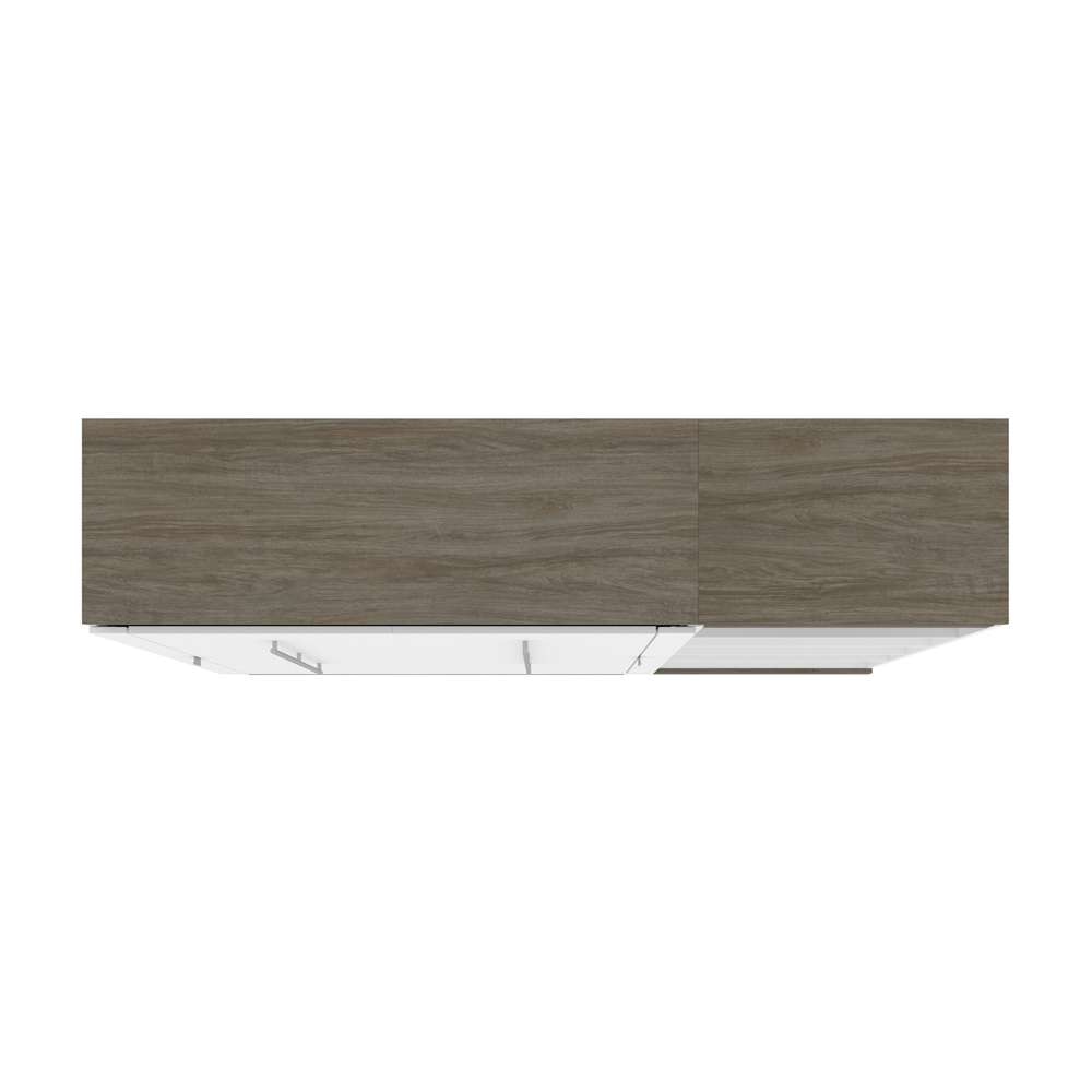 Bestar - Orion Full Murphy Bed with Shelving Unit (89W) in White & Walnut Grey - 116892-000017 veiw 5