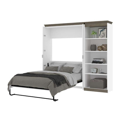 Bestar - Orion Full Murphy Bed with Shelving Unit (89W) in White & Walnut Grey - 116892-000017 veiw 8