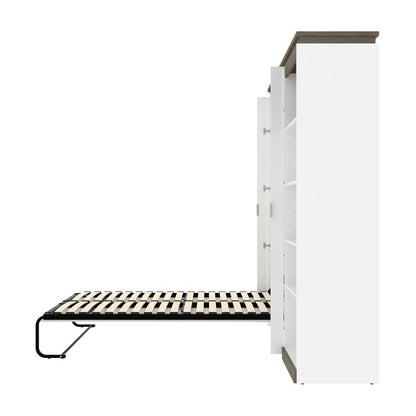 Bestar - Orion Full Murphy Bed with Shelving Unit (89W) in White & Walnut Grey - 116892-000017 veiw 10