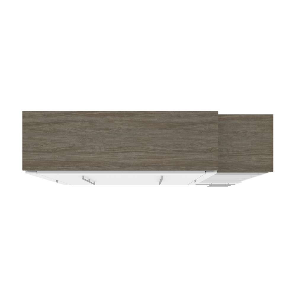Bestar - Orion Queen Murphy Bed and Narrow Shelving Unit with Drawers (85W) in White & Walnut Grey - 116881-000017 veiw 5