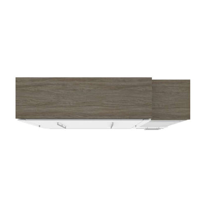 Bestar - Orion Queen Murphy Bed and Narrow Shelving Unit with Drawers (85W) in White & Walnut Grey - 116881-000017 veiw 5