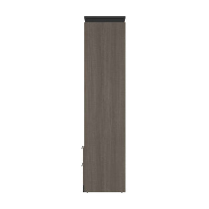 Bestar - Orion Queen Murphy Bed and Shelving Unit with Drawers (95W) in Bark Gray & Graphite - 116883-000047 veiw 3