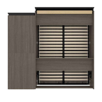 Bestar - Orion Queen Murphy Bed and Shelving Unit with Drawers (95W) in Bark Gray & Graphite - 116883-000047 veiw 4