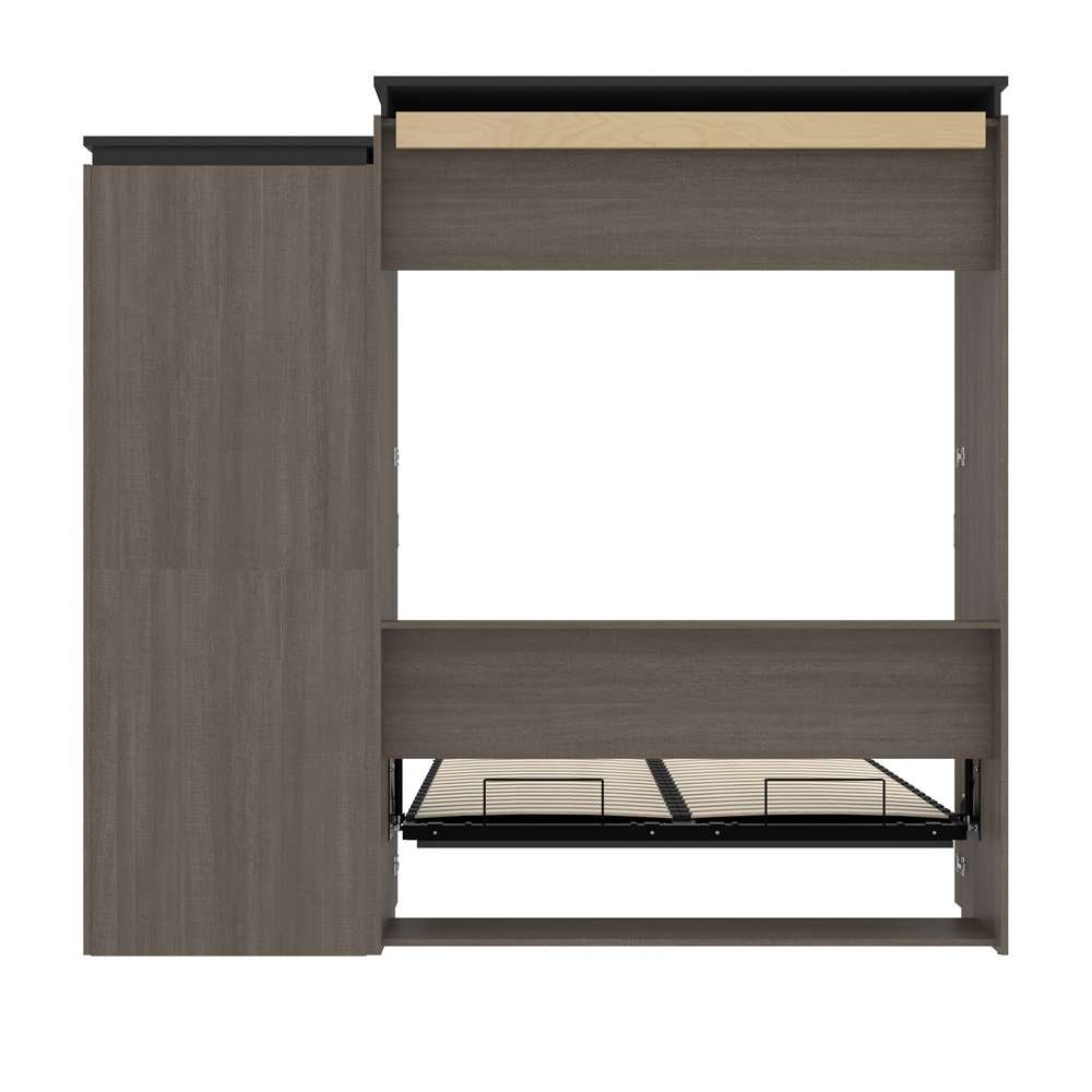Bestar - Orion Queen Murphy Bed and Shelving Unit with Drawers (95W) in Bark Gray & Graphite - 116883-000047 veiw 10