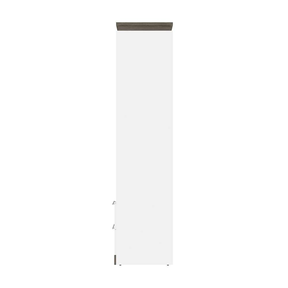 Bestar - Orion Queen Murphy Bed and Shelving Unit with Drawers (95W) in White & Walnut Grey - 116883-000017 veiw 3