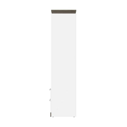 Bestar - Orion Queen Murphy Bed and Shelving Unit with Drawers (95W) in White & Walnut Grey - 116883-000017 veiw 3