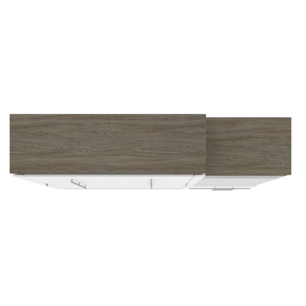 Bestar - Orion Queen Murphy Bed and Shelving Unit with Drawers (95W) in White & Walnut Grey - 116883-000017 veiw 5