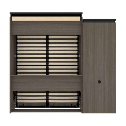 Bestar - Orion Queen Murphy Bed and Shelving Unit with Fold-Out Desk (95W) in Bark Gray & Graphite - 116875-000047 veiw 5