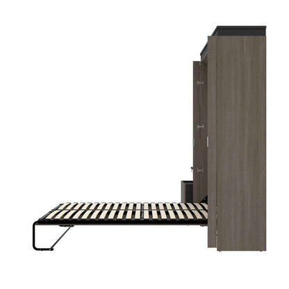 Bestar - Orion Queen Murphy Bed and Shelving Unit with Fold-Out Desk (95W) in Bark Gray & Graphite - 116875-000047 veiw 10