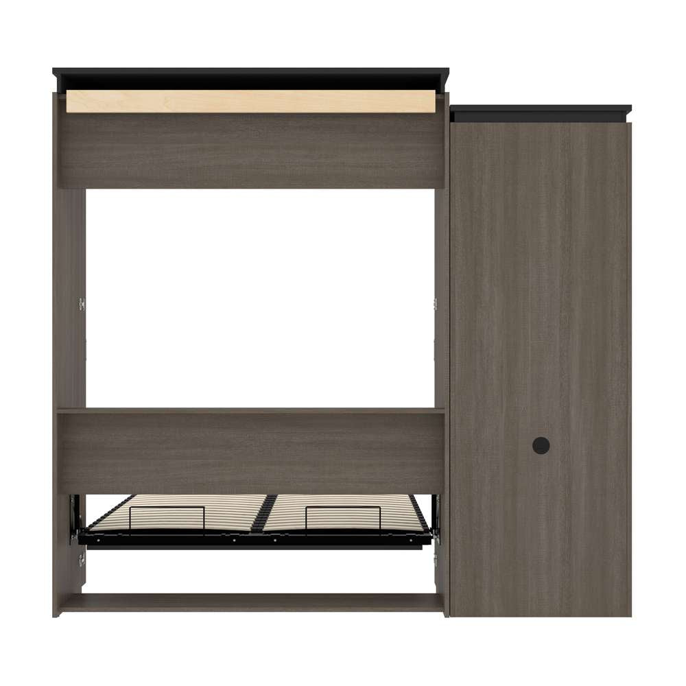 Bestar - Orion Queen Murphy Bed and Shelving Unit with Fold-Out Desk (95W) in Bark Gray & Graphite - 116875-000047 veiw 11