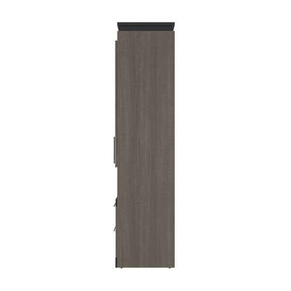 Bestar - Orion Queen Murphy Bed and Storage Cabinet with Pull-Out Shelf (95W) in Bark Gray & Graphite - 116888-000047 veiw 3