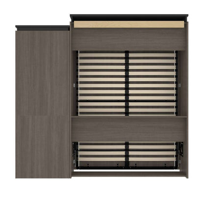 Bestar - Orion Queen Murphy Bed and Storage Cabinet with Pull-Out Shelf (95W) in Bark Gray & Graphite - 116888-000047 veiw 4
