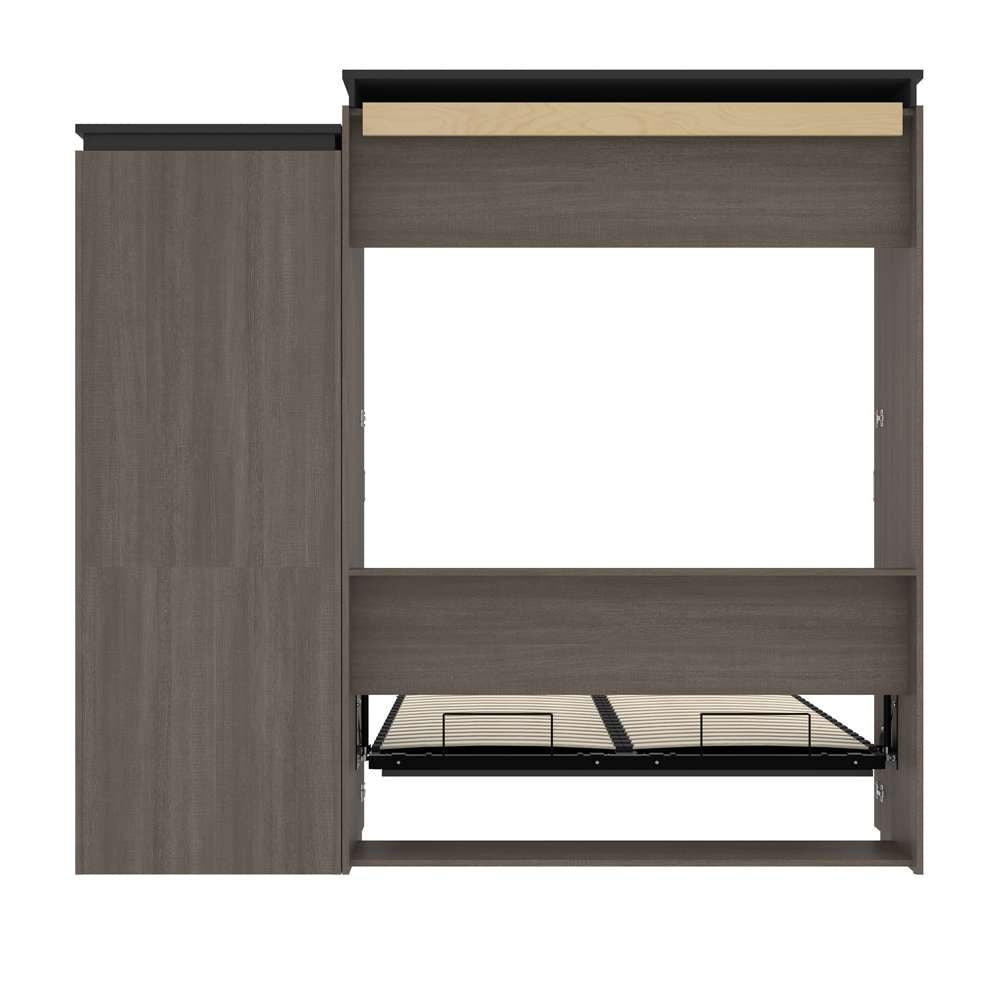 Bestar - Orion Queen Murphy Bed and Storage Cabinet with Pull-Out Shelf (95W) in Bark Gray & Graphite - 116888-000047 veiw 10