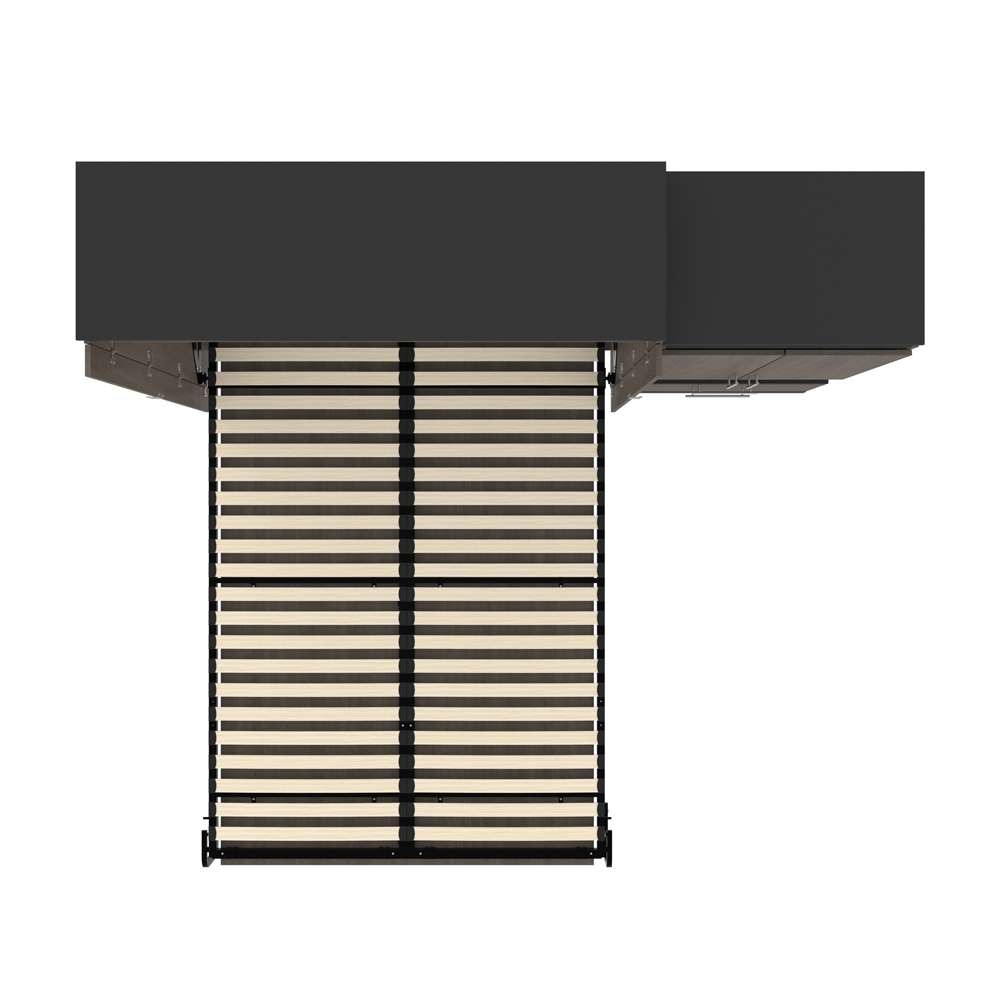 Bestar - Orion Queen Murphy Bed and Storage Cabinet with Pull-Out Shelf (95W) in Bark Gray & Graphite - 116888-000047 veiw 11
