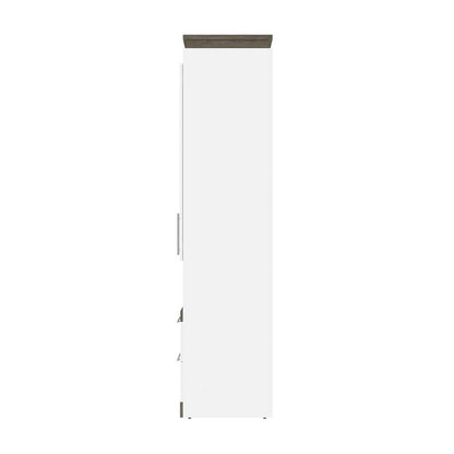 Bestar - Orion Queen Murphy Bed and Storage Cabinet with Pull-Out Shelf (95W) in White & Walnut Grey - 116888-000017 veiw 3