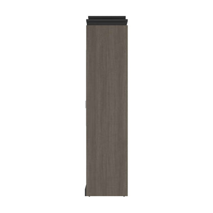 Bestar - Orion Queen Murphy Bed with Narrow Shelving Unit (85W) in Bark Gray & Graphite - 116880-000047 veiw 3