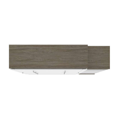 Bestar - Orion Queen Murphy Bed with Narrow Shelving Unit (85W) in White & Walnut Grey - 116880-000017 veiw 5