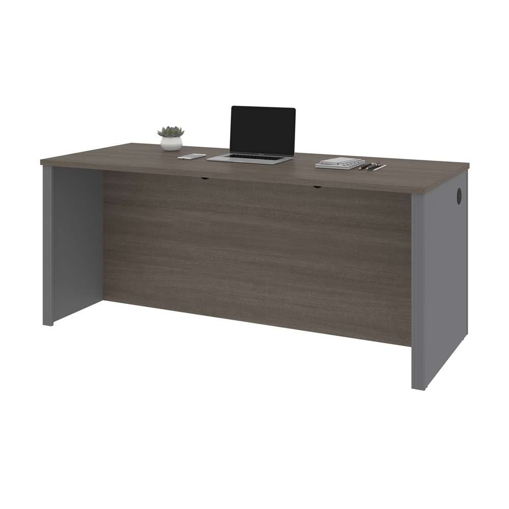 Bestar - Prestige + 72W Desk Shell in Bark Grey & Slate - 99400-000047 veiw 2