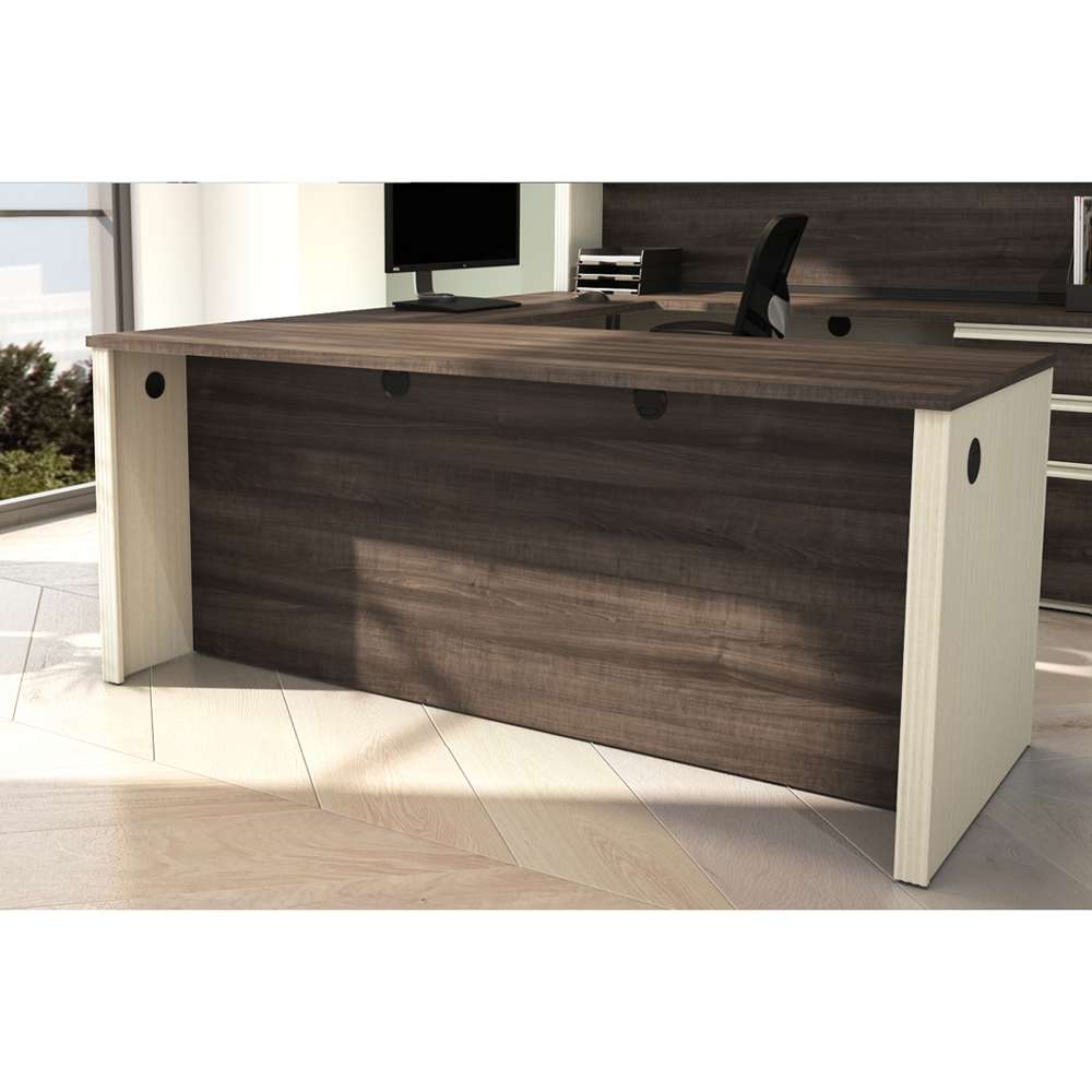 Bestar - Prestige + 72W Desk Shell in White Chocolate & Antigua - 99400-1152 veiw 4