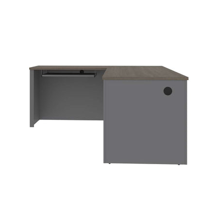 Bestar - Prestige + 72W L-Shaped Desk with Pedestal in Bark Grey & Slate - 99860-000047 veiw 4