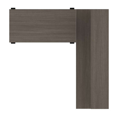 Bestar - Prestige + 72W L-Shaped Standing Desk with Pedestal and Hutch in Bark Grey & Slate - 99886-000047 veiw 6