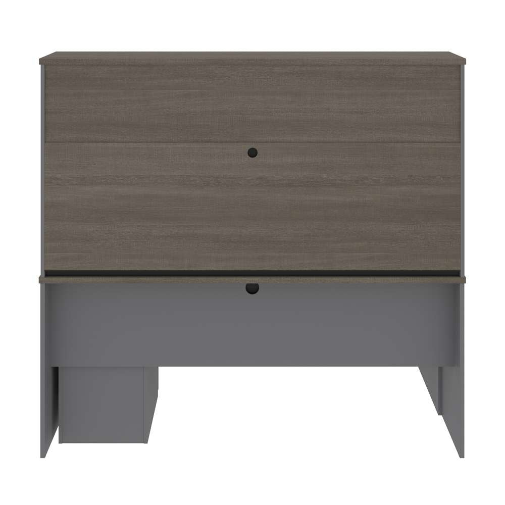 Bestar - Prestige + 72W Modern L-Shaped Office Desk with Two Pedestals and Hutch in Bark Grey & Slate - 99852-000047 veiw 5