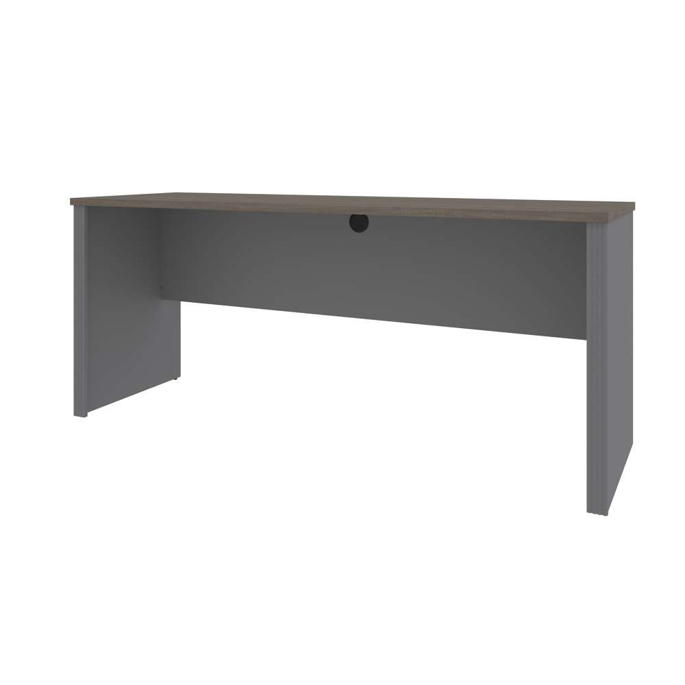 Bestar - Prestige + 72W Narrow Desk Shell in Bark Grey & Slate - 99612-000047 veiw 1