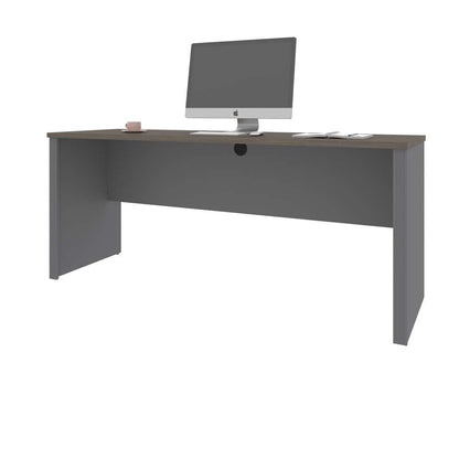 Bestar - Prestige + 72W Narrow Desk Shell in Bark Grey & Slate - 99612-000047 veiw 2